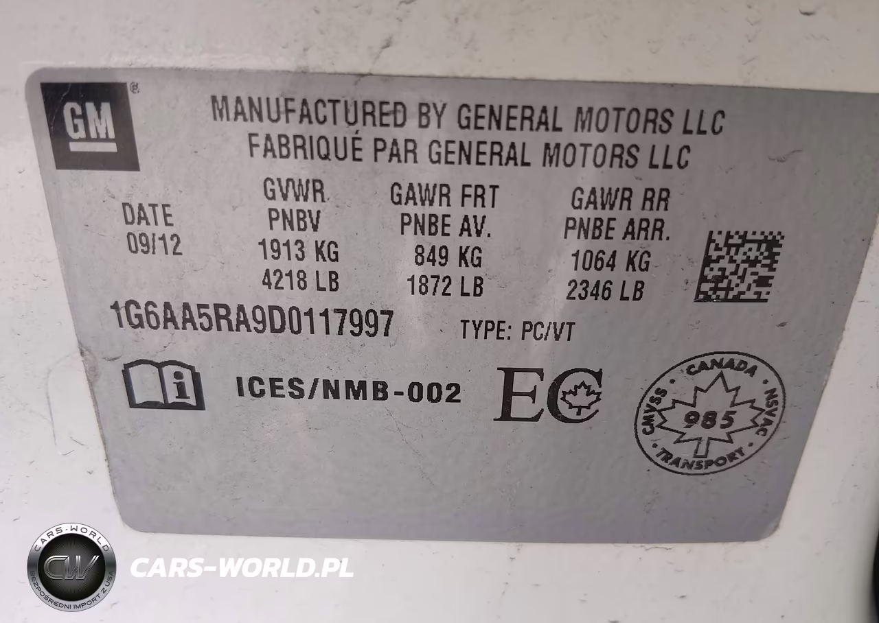 2013 Cadillac Ats Standard VIN:1G6AA5RA9D0117997 - 9