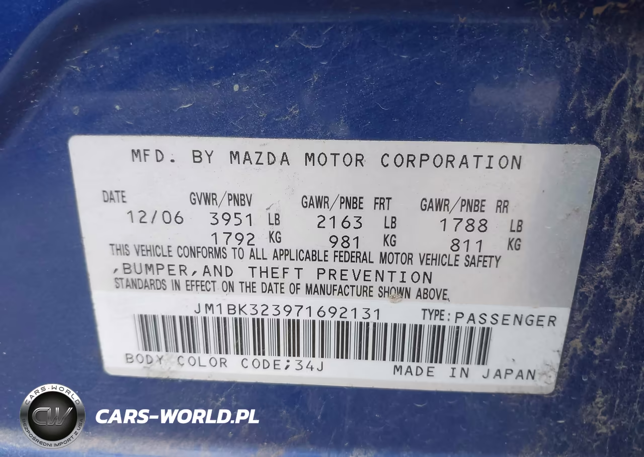 2007 Mazda Mazda3 S Sport VIN:JM1BK323971692131 - 9