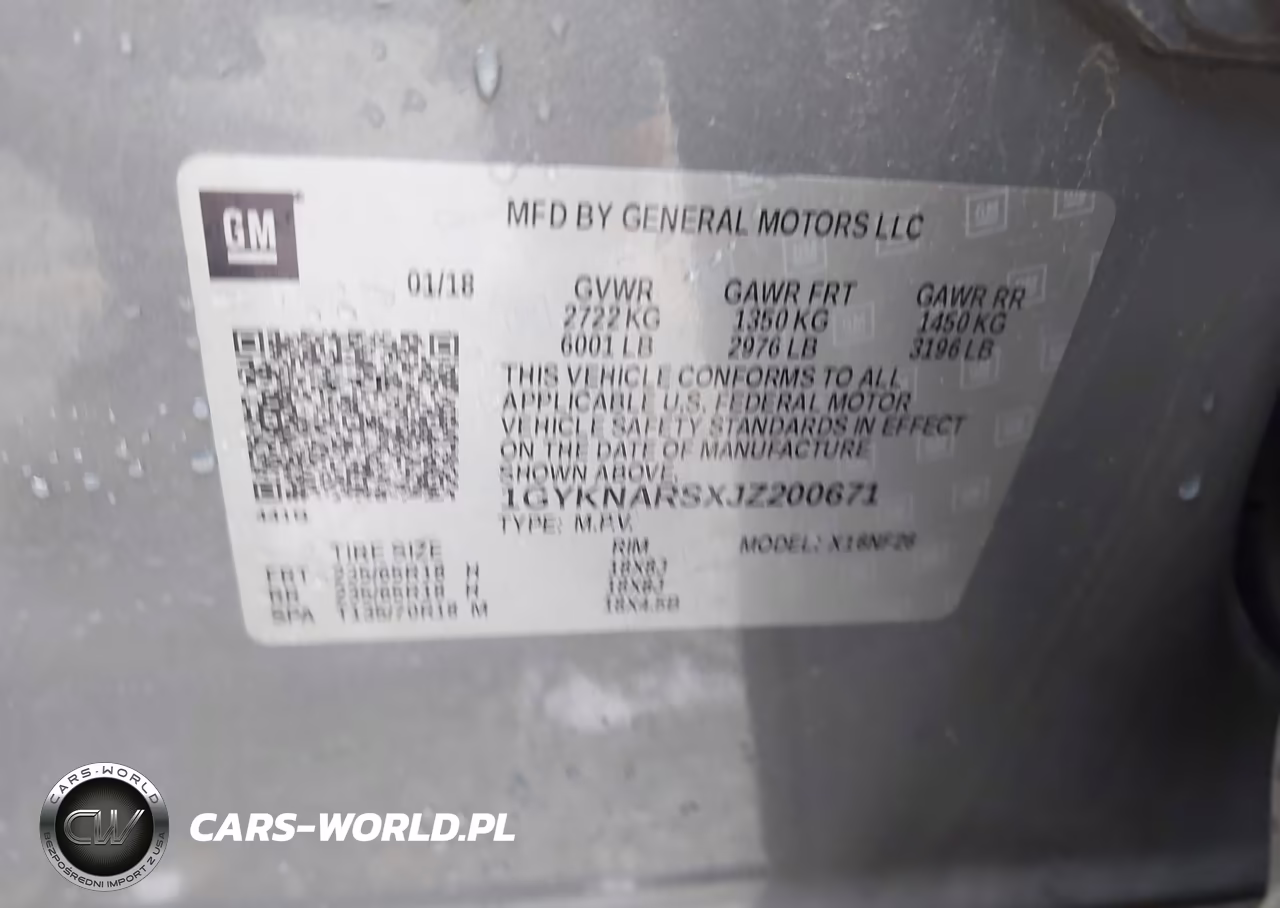 2018 Cadillac Xt5 Standard VIN:1GYKNARSXJZ200671 - 9
