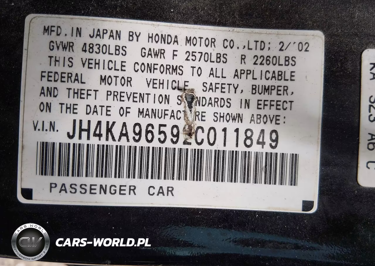 2002 Acura Rl 3.5 VIN:JH4KA96592C011849 - 9