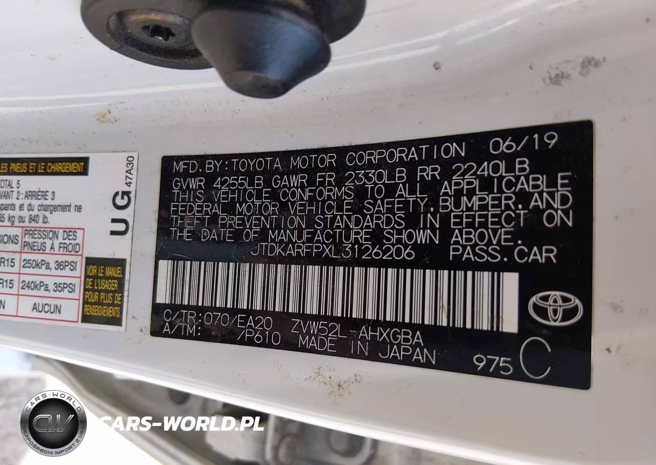 2020 Toyota Prius Prime Xle VIN:JTDKARFPXL3126206 - 9