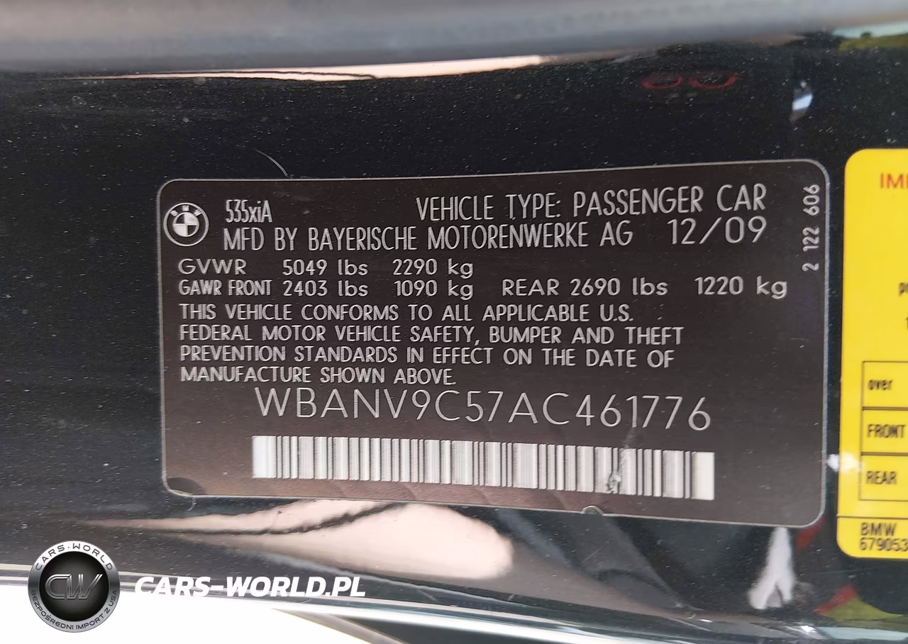 2010 BMW 535I xDrive VIN:WBANV9C57AC461776 - 9
