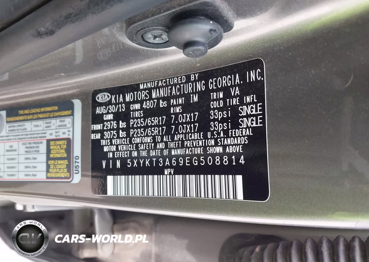 2014 Kia Sorento Lx VIN:5XYKT3A69EG508814 - 9