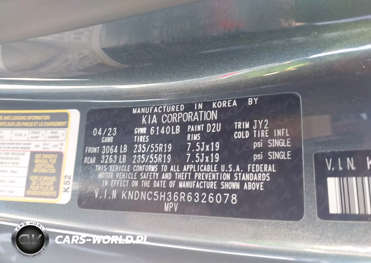 2024 Kia Carnival Mpv Ex VIN:KNDNC5H36R6326078 - 9