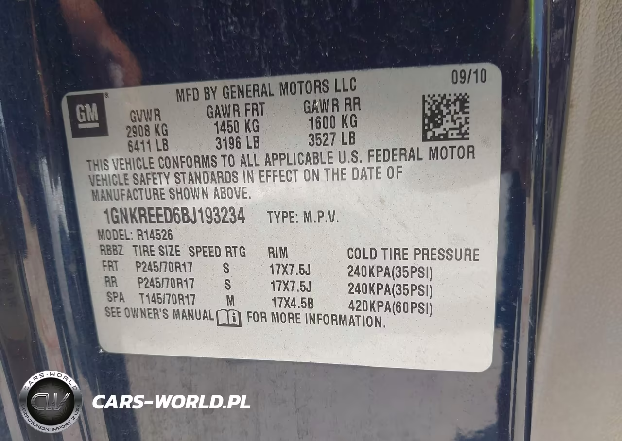 2011 Chevrolet Traverse Ls VIN:1GNKREED6BJ193234 - 9