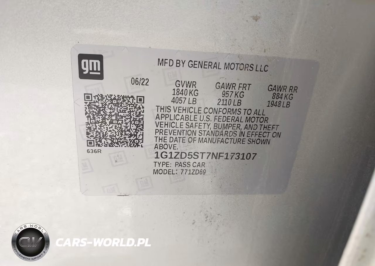 2022 Chevrolet Malibu Fwd Lt VIN:1G1ZD5ST7NF173107 - 9