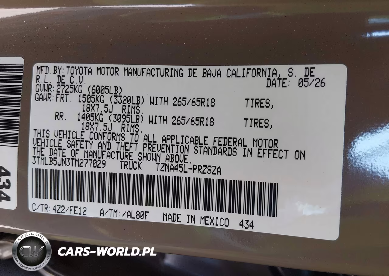 2026 Toyota Tacoma Trd Sport VIN:3TMLB5JN3TM277029 - 9