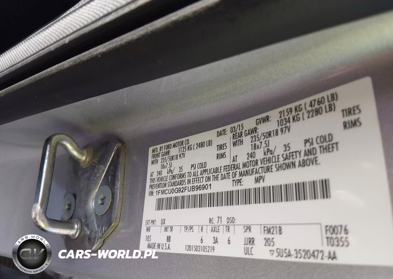 2015 Ford Escape Se VIN:1FMCU0G92FUB96901 - 9