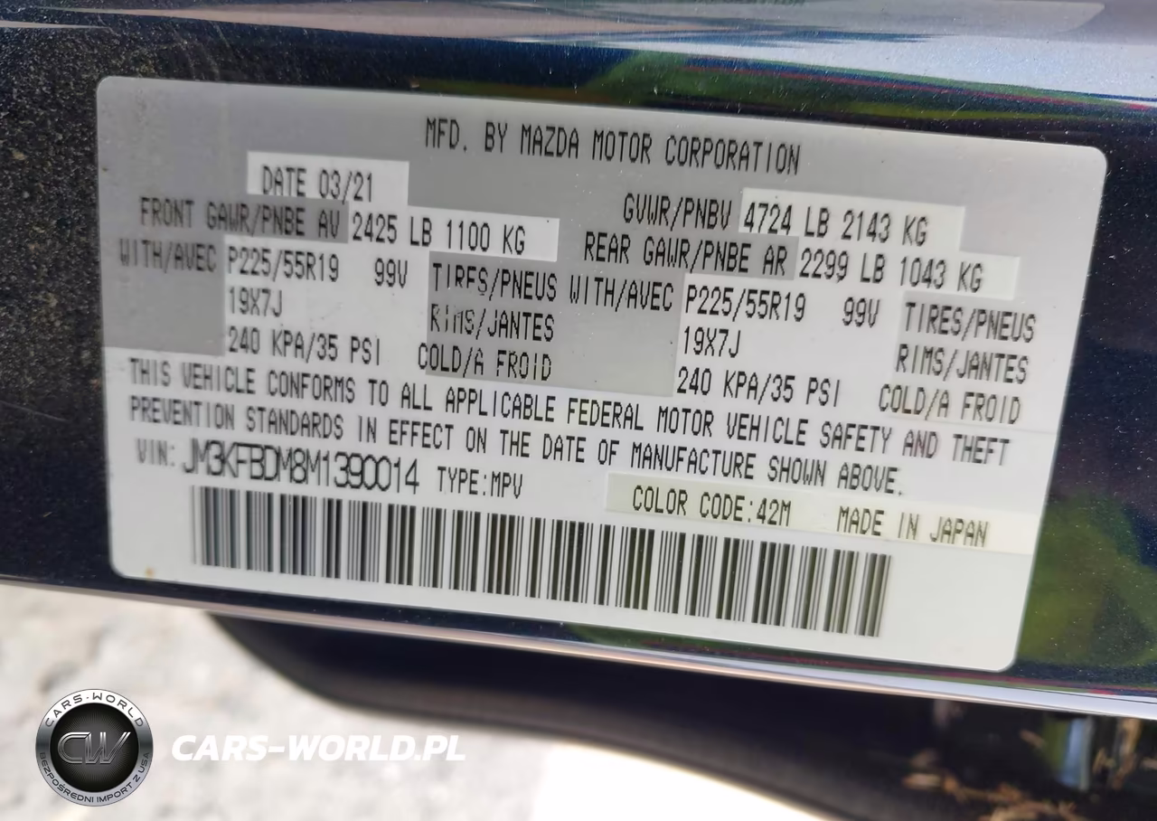 2021 Mazda Cx-5 Grand Touring VIN:JM3KFBDM8M1390014 - 9