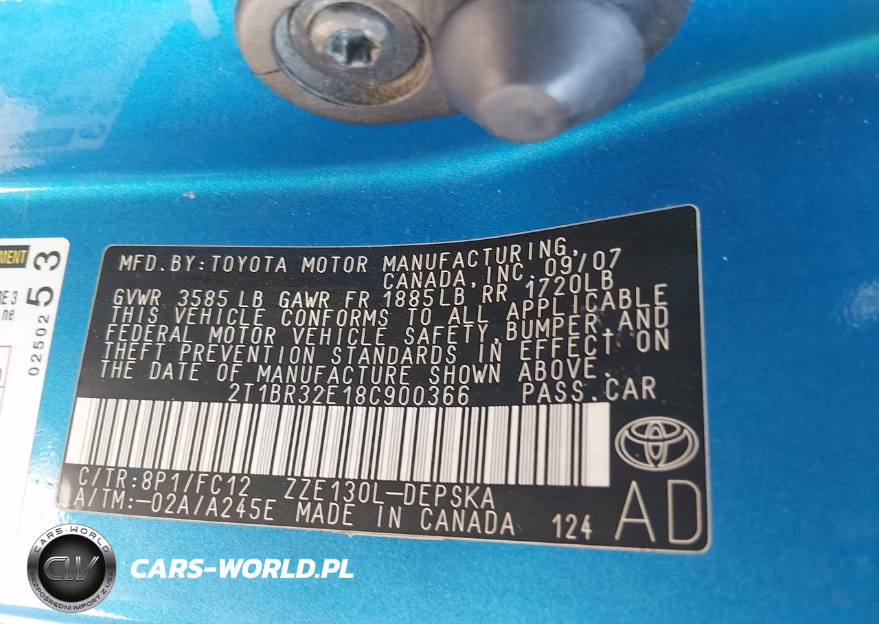 2008 Toyota Corolla S VIN:2T1BR32E18C900366 - 9