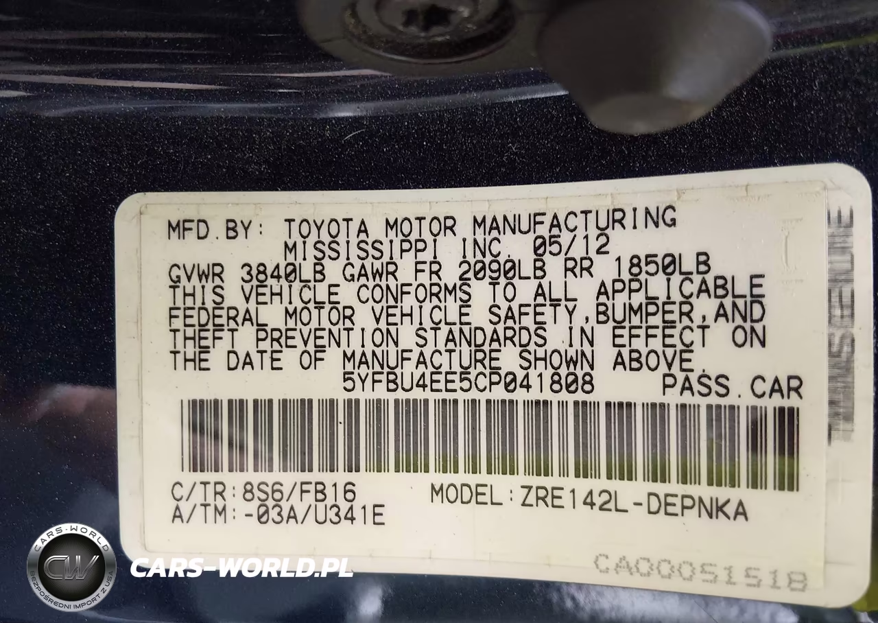 2012 Toyota Corolla Le VIN:5YFBU4EE5CP041808 - 9