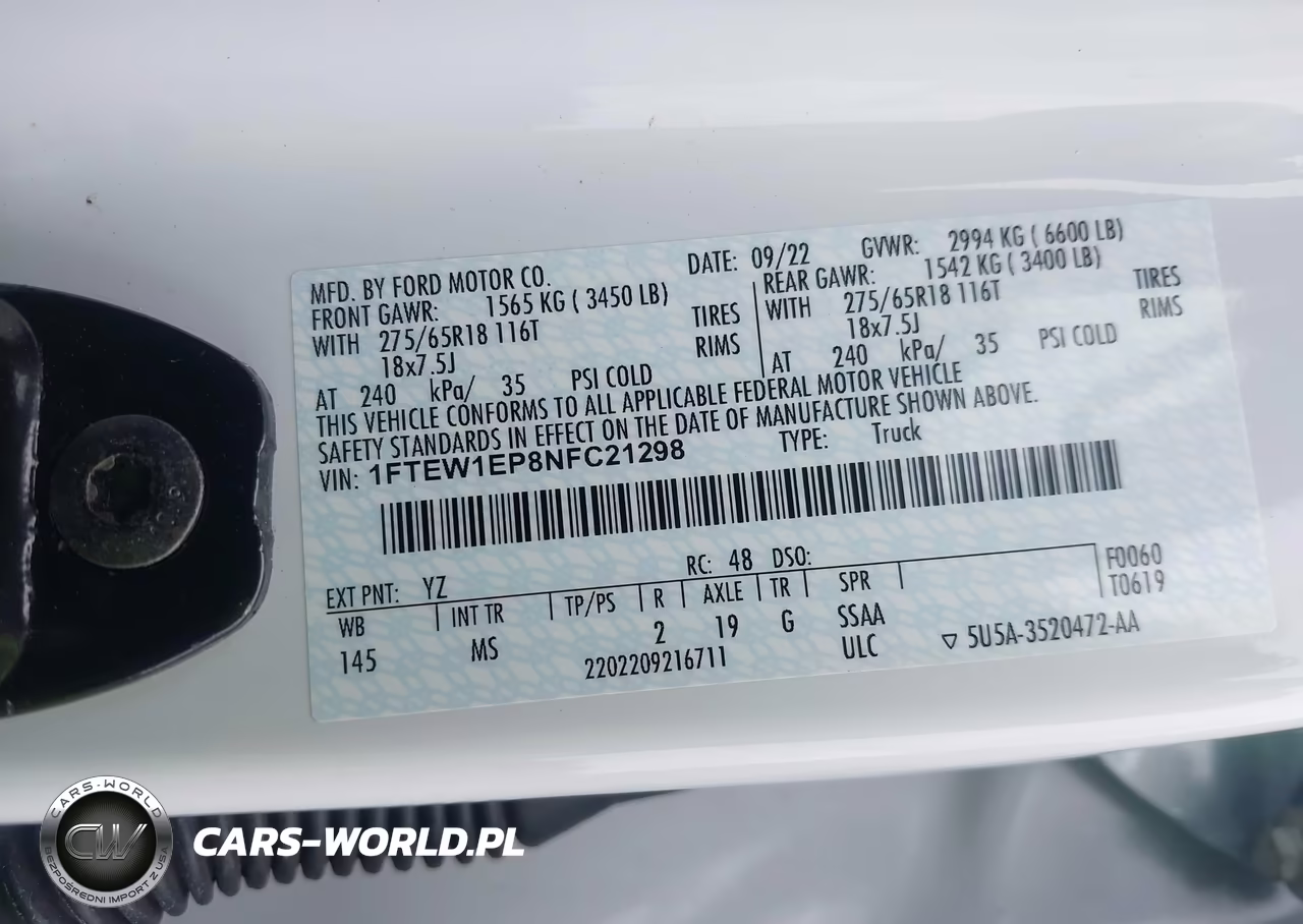 2022 Ford F-150 Xlt VIN:1FTEW1EP8NFC21298 - 9