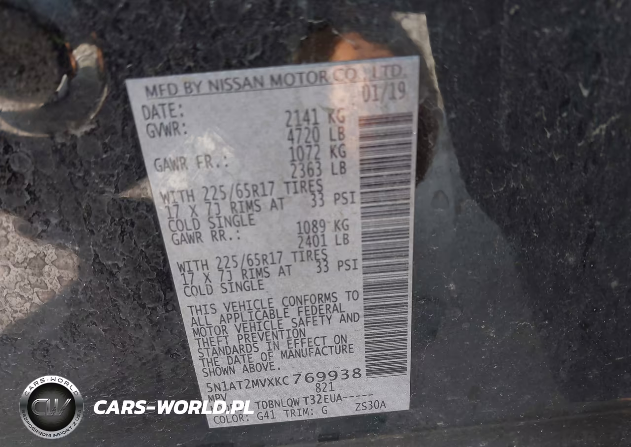 2019 Nissan Rogue Sv VIN:5N1AT2MVXKC769938 - 9