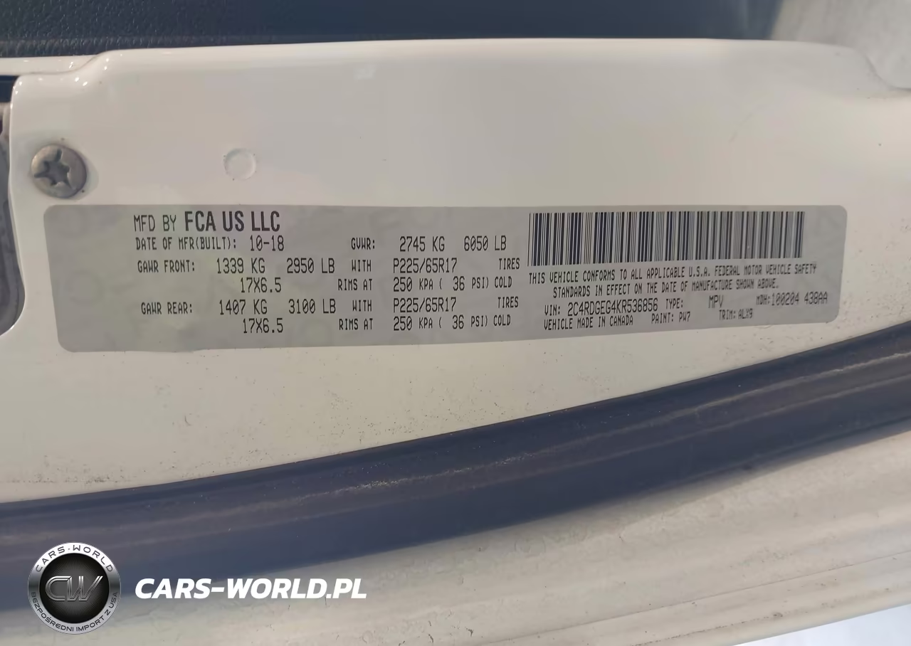 2019 Dodge Grand Caravan Gt VIN:2C4RDGEG4KR536856 - 9