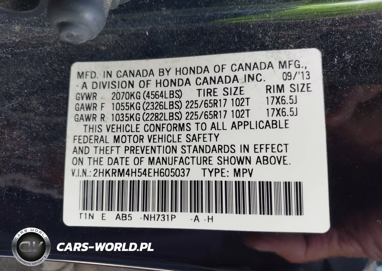 2014 Honda Cr-V Ex VIN:2HKRM4H54EH605037 - 9