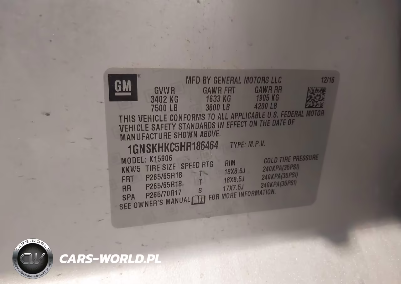 2017 Chevrolet Suburban Lt VIN:1GNSKHKC5HR186464 - 9