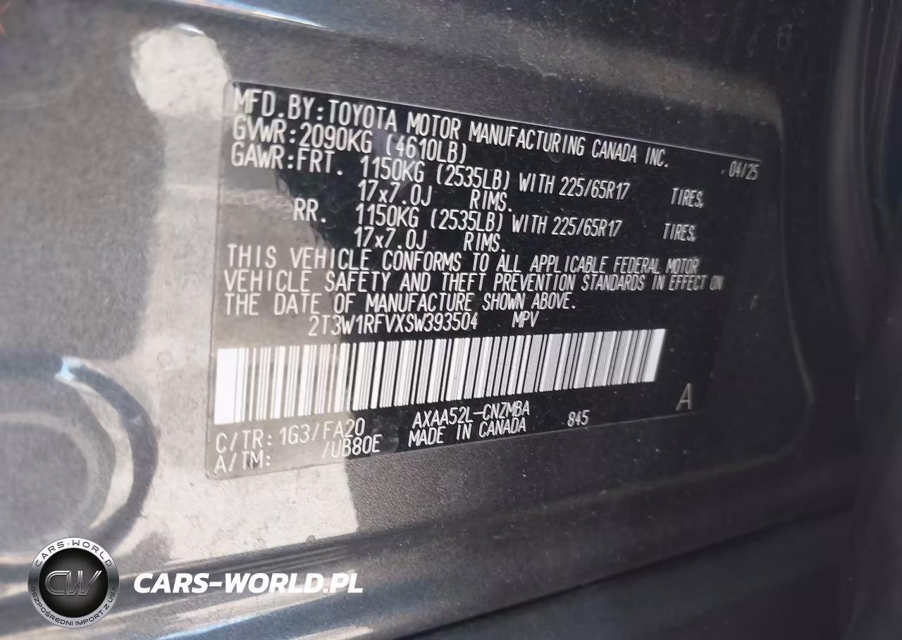 2025 Toyota Rav4 Xle VIN:2T3W1RFVXSW393504 - 9