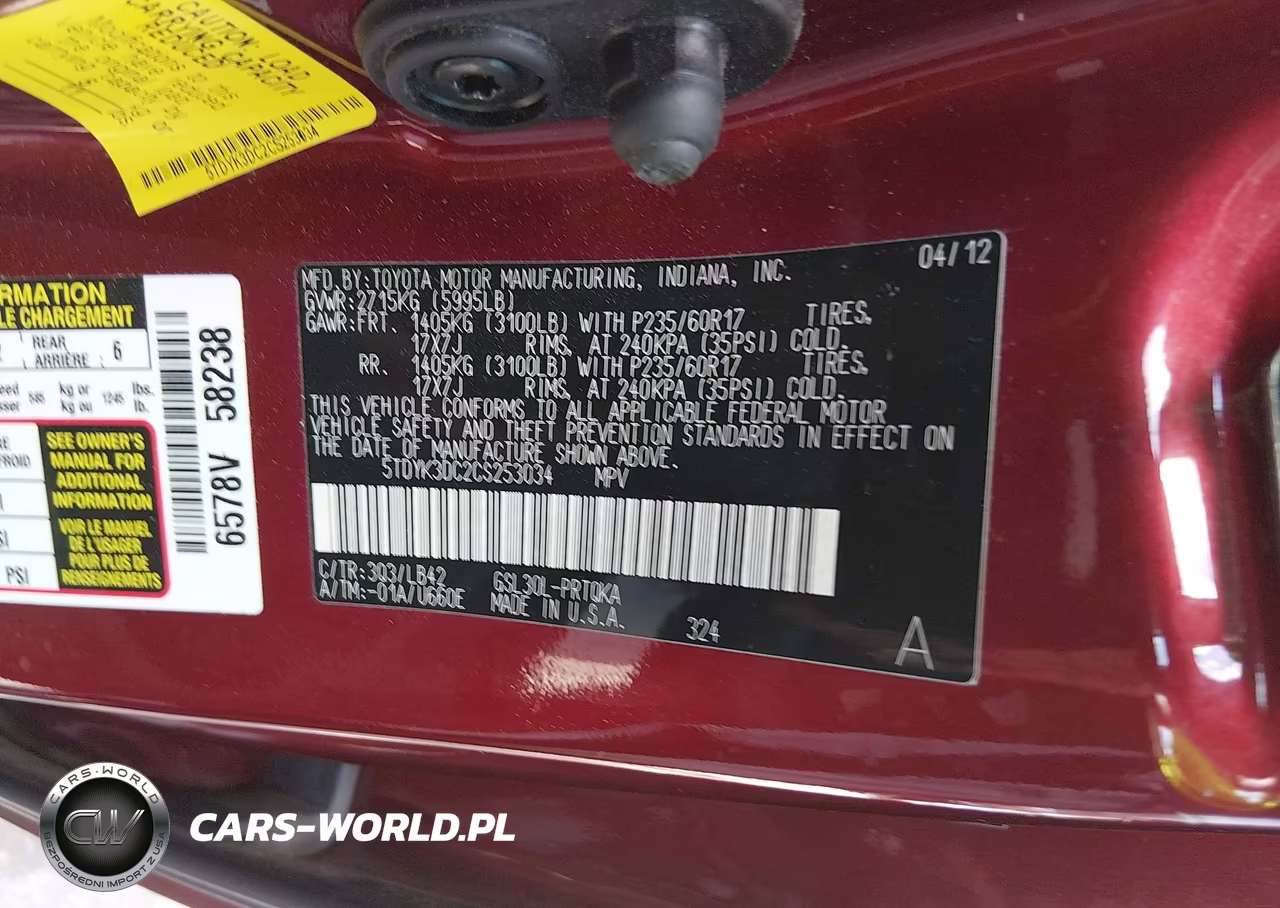 2012 Toyota Sienna Xle V6 8 Passenger VIN:5TDYK3DC2CS253034 - 9