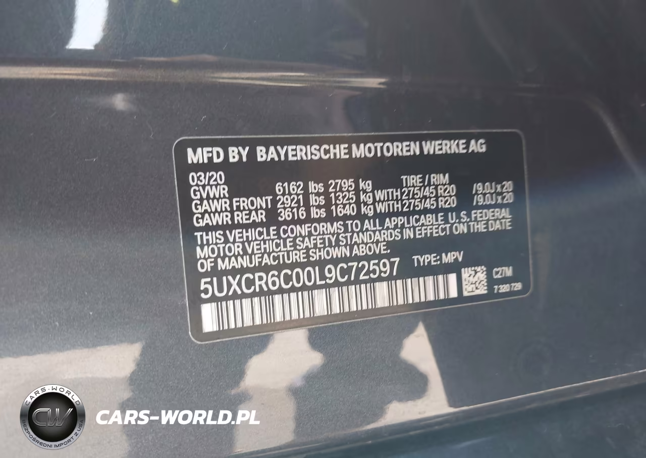 2020 BMW X5 xDrive40I VIN:5UXCR6C00L9C72597 - 9