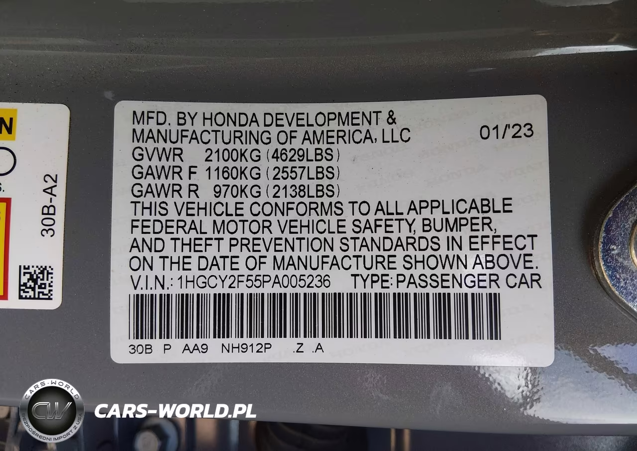 2023 Honda Accord Hybrid Sport VIN:1HGCY2F55PA005236 - 9
