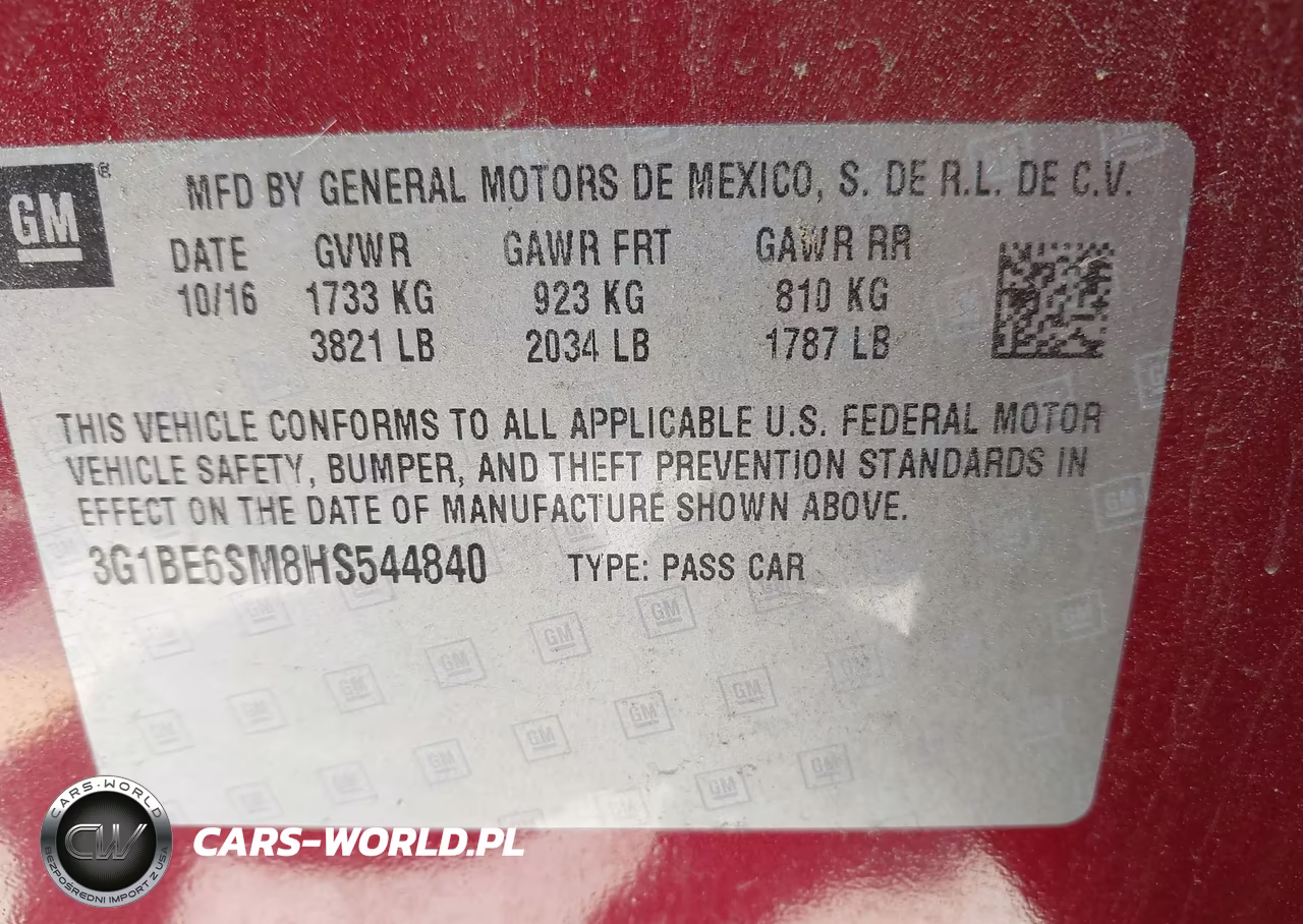 2017 Chevrolet Cruze Lt Auto VIN:3G1BE6SM8HS544840 - 9
