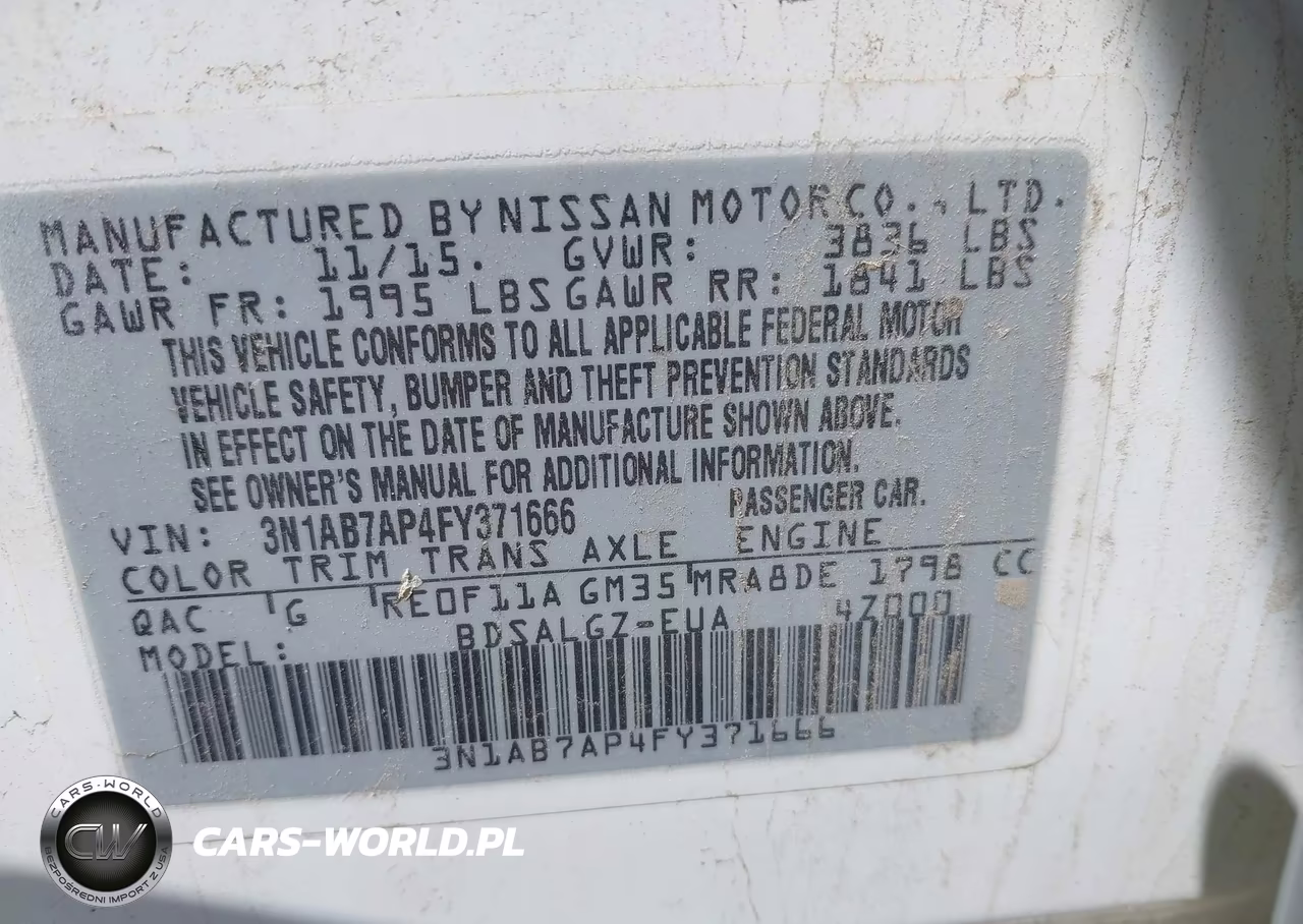 2015 Nissan Sentra Sl VIN:3N1AB7AP4FY371666 - 9