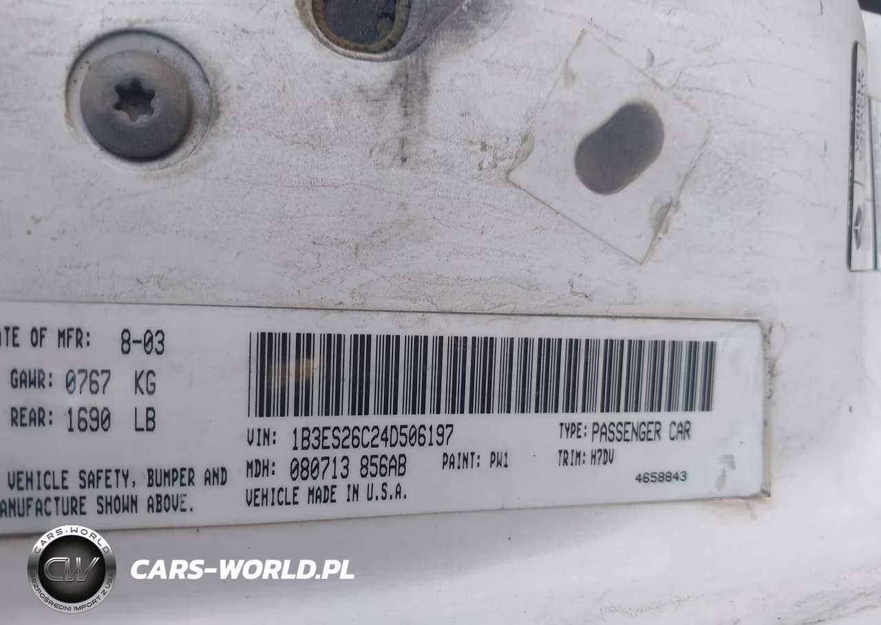 2004 Dodge Neon Se VIN:1B3ES26C24D506197 - 9