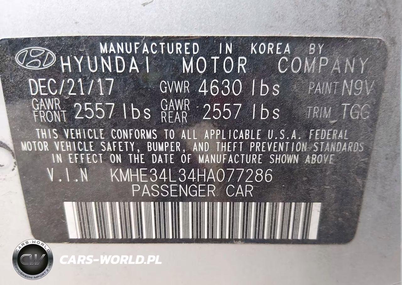 2017 Hyundai Sonata Hybrid Limited VIN:KMHE34L34HA077286 - 9