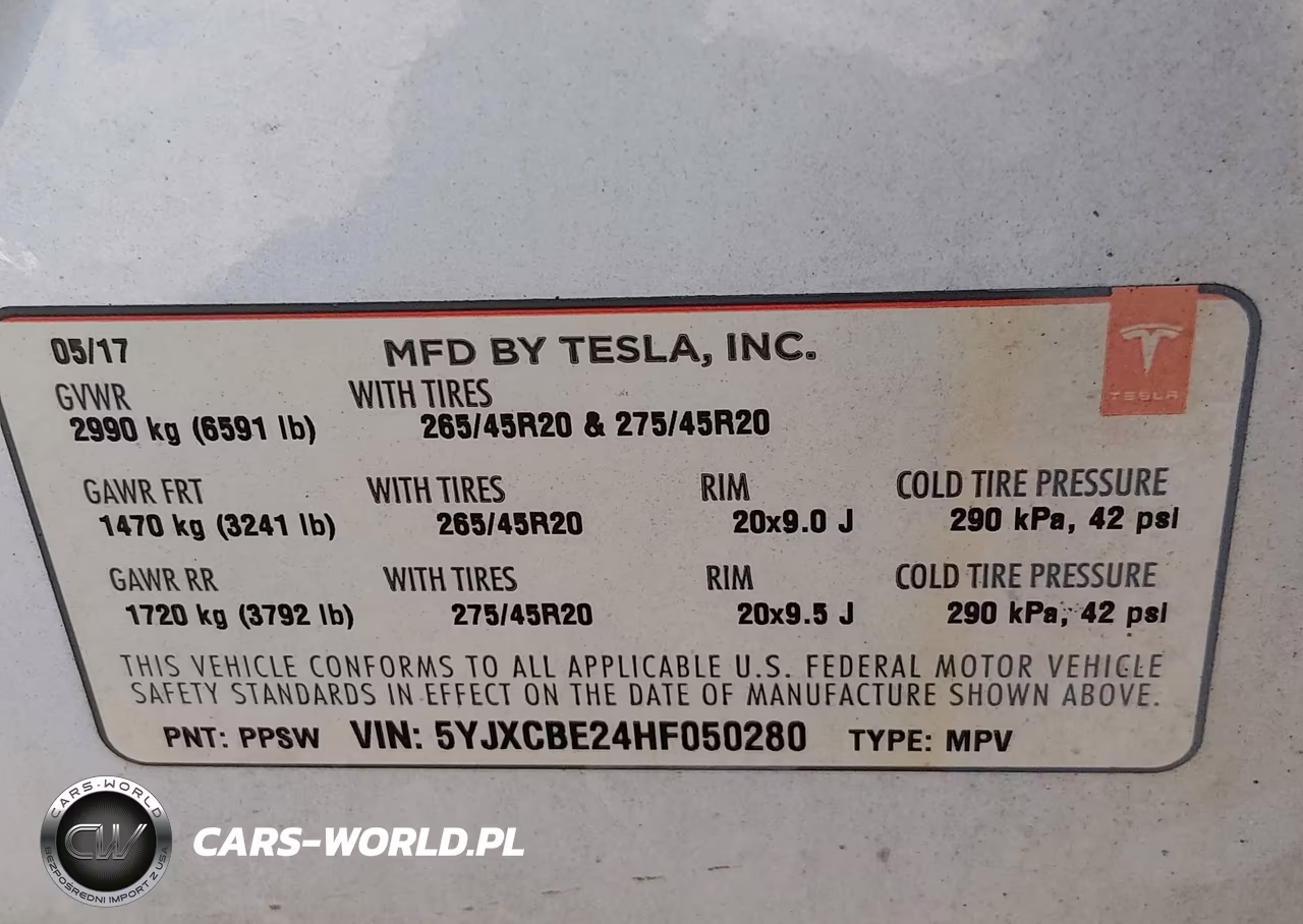 2017 Tesla Model X 100D-75D-90D VIN:5YJXCBE24HF050280 - 9