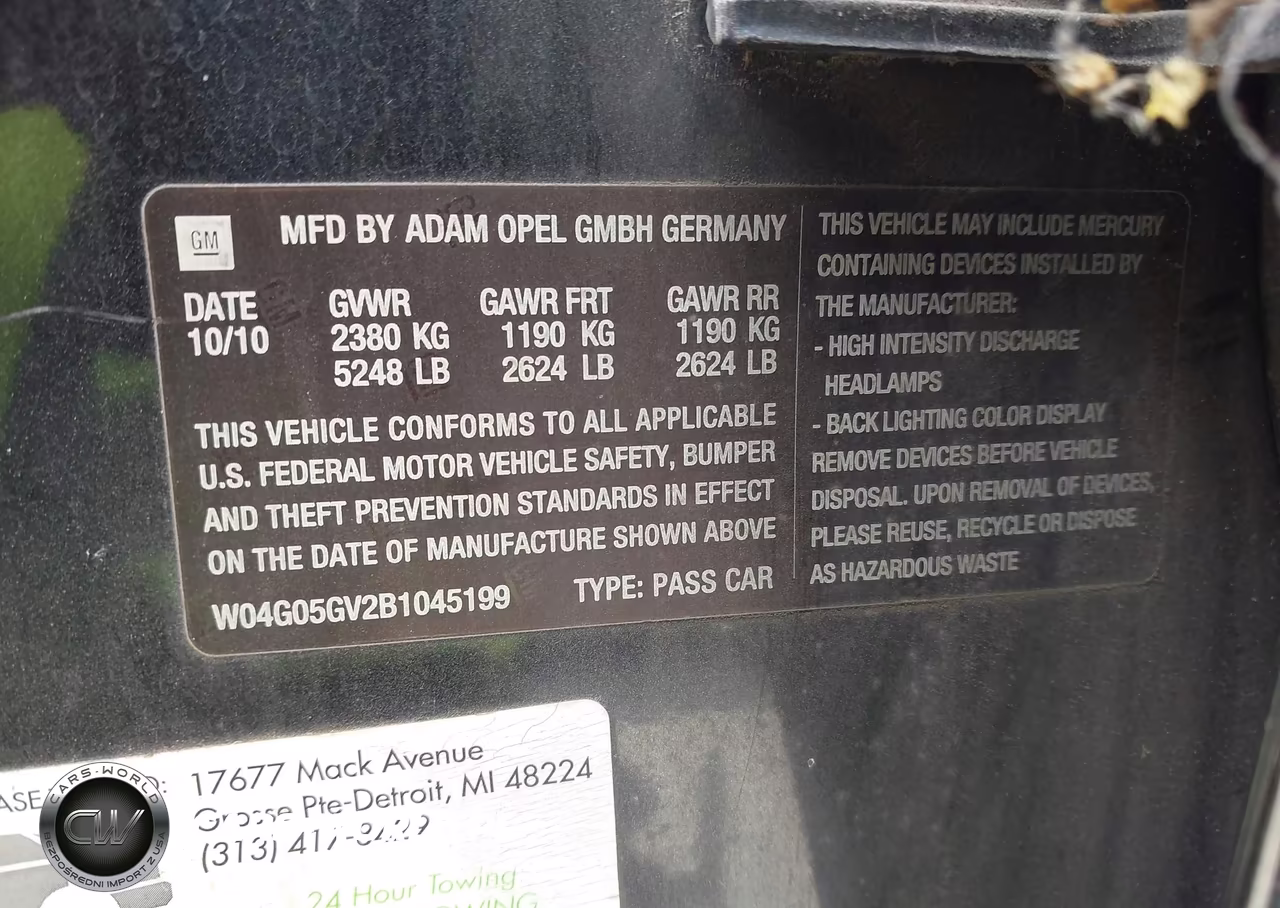 2011 Buick Regal Cxl Turbo Russelsheim VIN:W04G05GV2B1045199 - 9