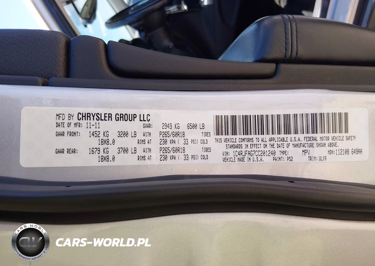 2012 Jeep Grand Cherokee Laredo VIN:1C4RJFAG7CC201240 - 9