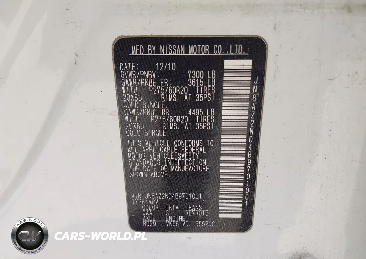 2011 Infiniti Qx56 VIN:JN8AZ2ND4B9701001 - 9