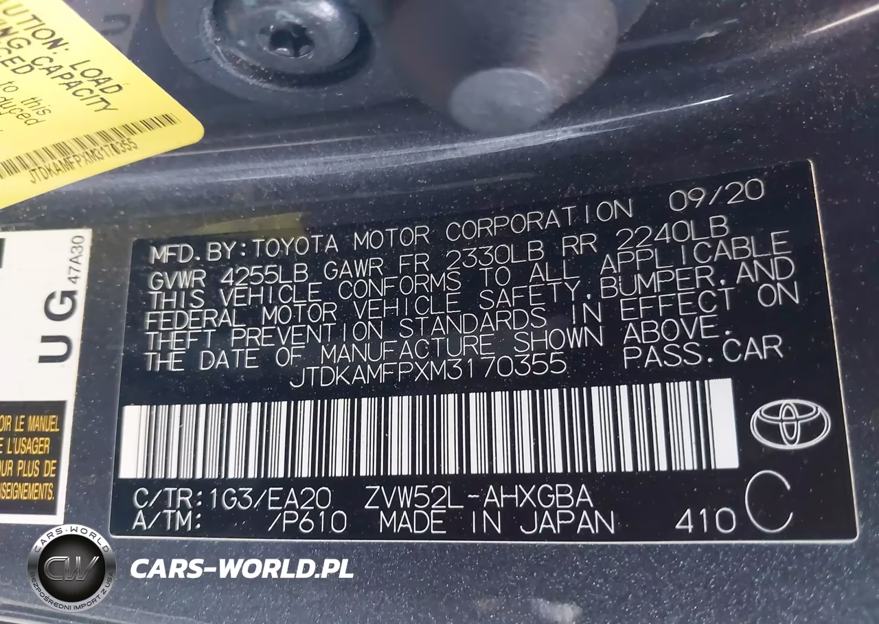 2021 Toyota Prius Prime Xle VIN:JTDKAMFPXM3170355 - 9