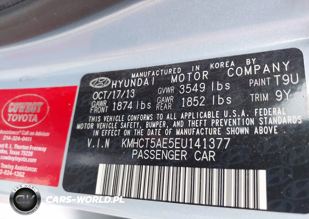 2014 Hyundai Accent Gs VIN:KMHCT5AE5EU141377 - 9
