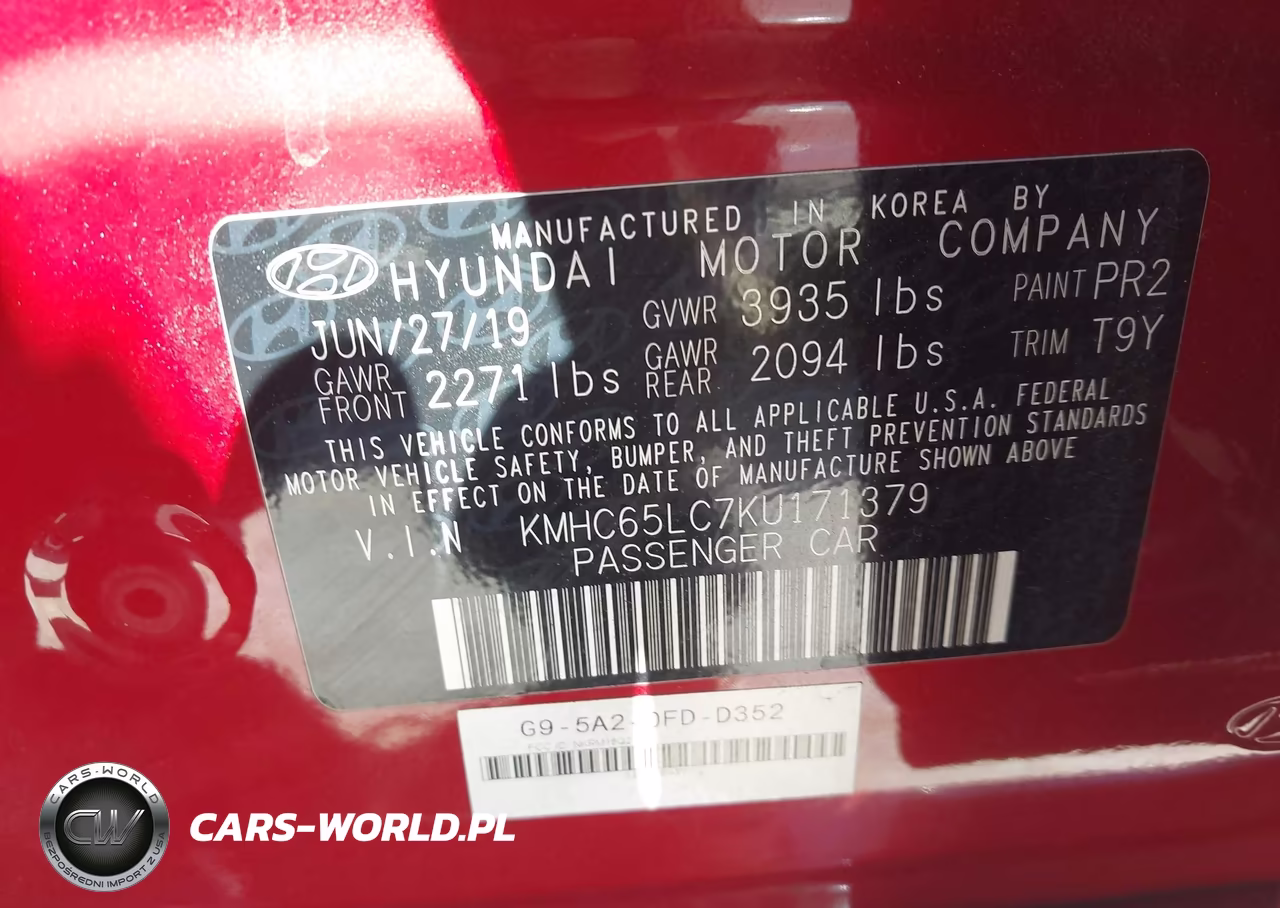 2019 Hyundai Ioniq Hybrid Blue VIN:KMHC65LC7KU171379 - 9
