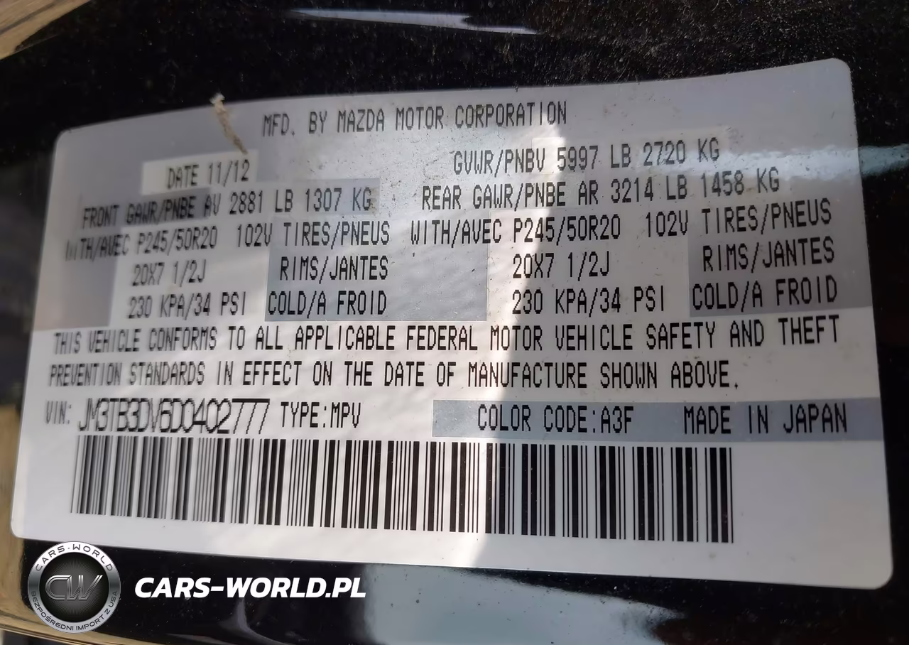 2013 Mazda Cx-9 Grand Touring VIN:JM3TB3DV6D0402777 - 9
