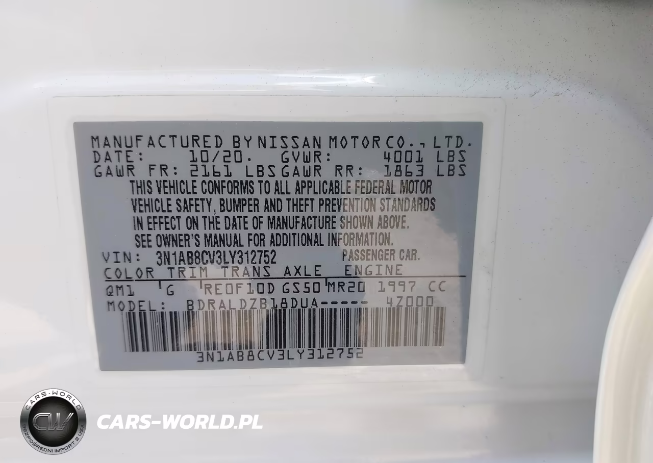 2020 Nissan Sentra Sv Xtronic Cvt VIN:3N1AB8CV3LY312752 - 9