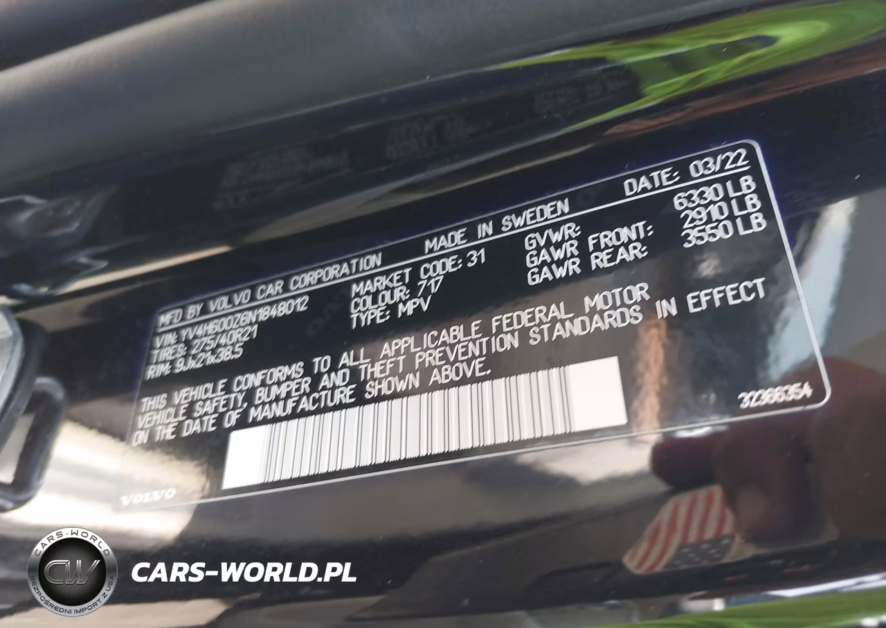 2022 Volvo Xc90 Recharge Plug-In Hybrid T8 Inscription Expression Extended Range 6P VIN:YV4H600Z6N1848012 - 9