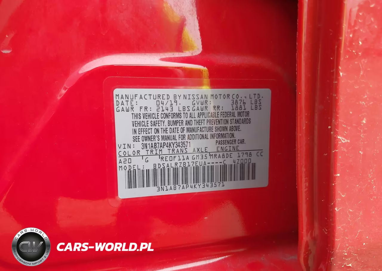 2019 Nissan Sentra Sr VIN:3N1AB7AP4KY343571 - 9
