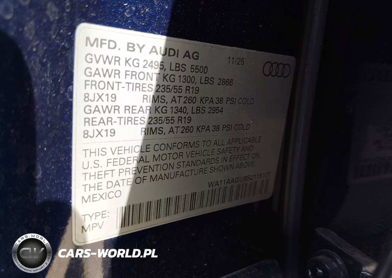 2025 Audi All-New Q5 Premium Tfsi Quattro S Tronic VIN:WA11AAGU8S2115107 - 9