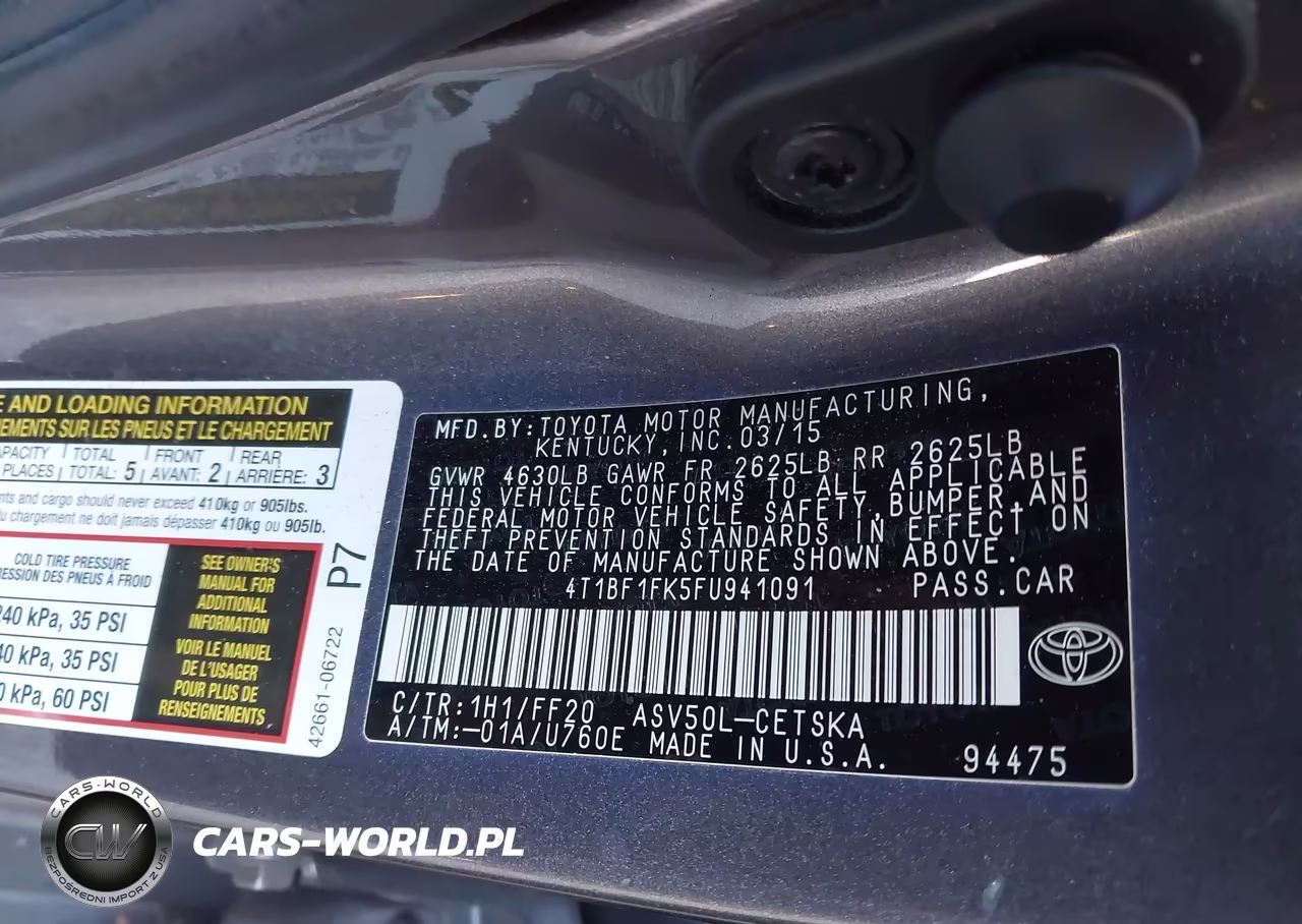 2015 Toyota Camry Se VIN:4T1BF1FK5FU941091 - 9
