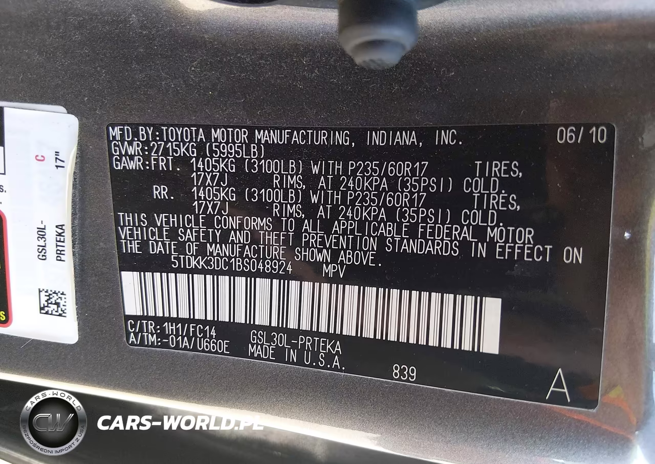 2011 Toyota Sienna Le V6 VIN:5TDKK3DC1BS048924 - 9