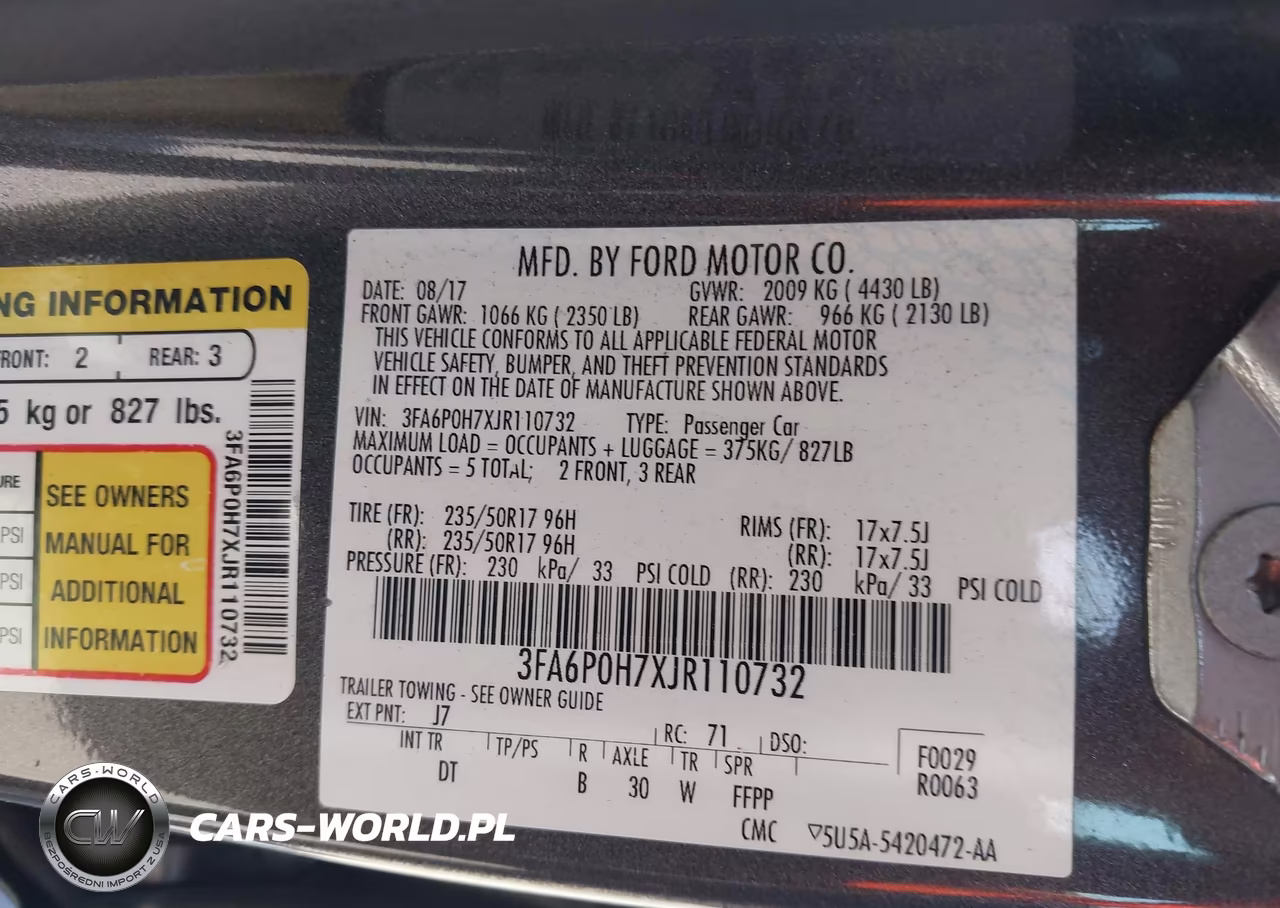 2018 Ford Fusion Se VIN:3FA6P0H7XJR110732 - 9