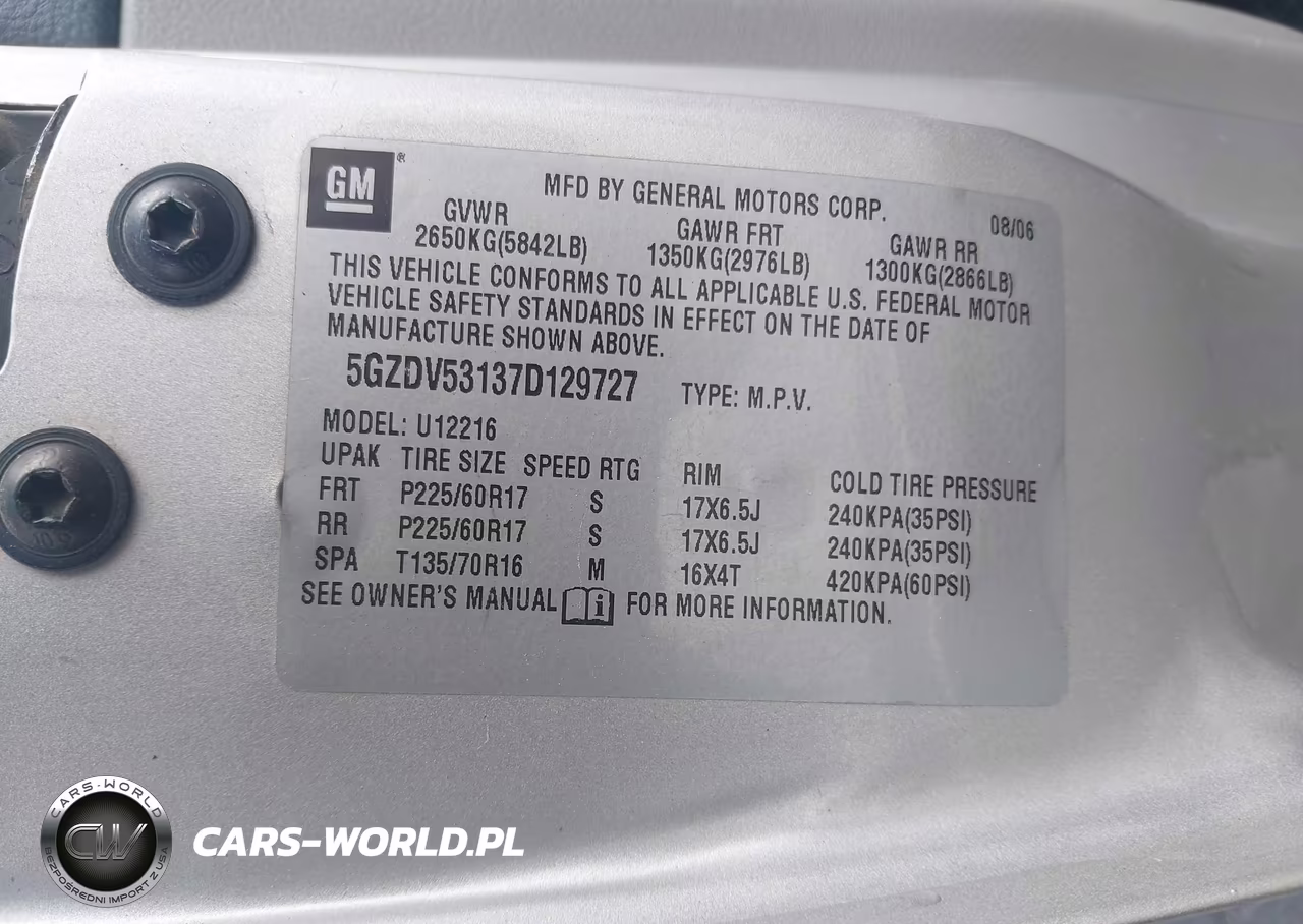 2007 Saturn Relay 1 VIN:5GZDV53137D129727 - 9