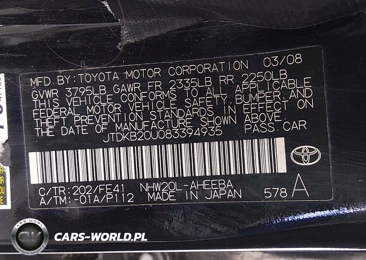 2008 Toyota Prius VIN:JTDKB20U083394935 - 9