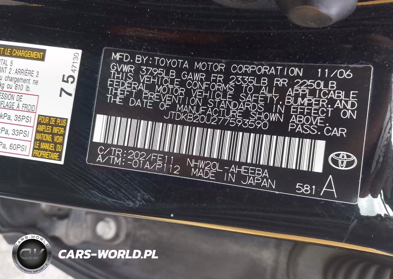 2007 Toyota Prius VIN:JTDKB20U277593590 - 9