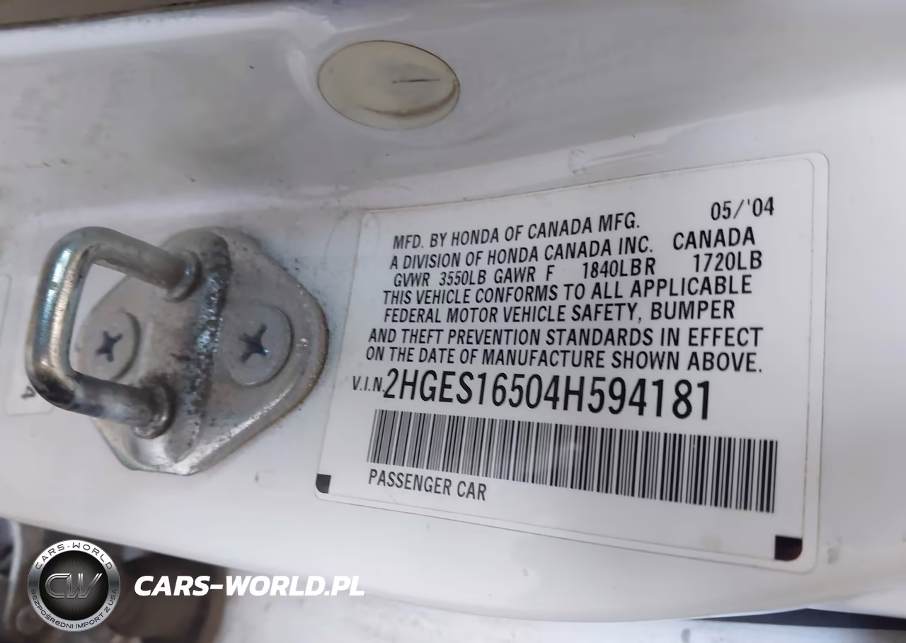 2004 Honda Civic Lx VIN:2HGES16504H594181 - 9