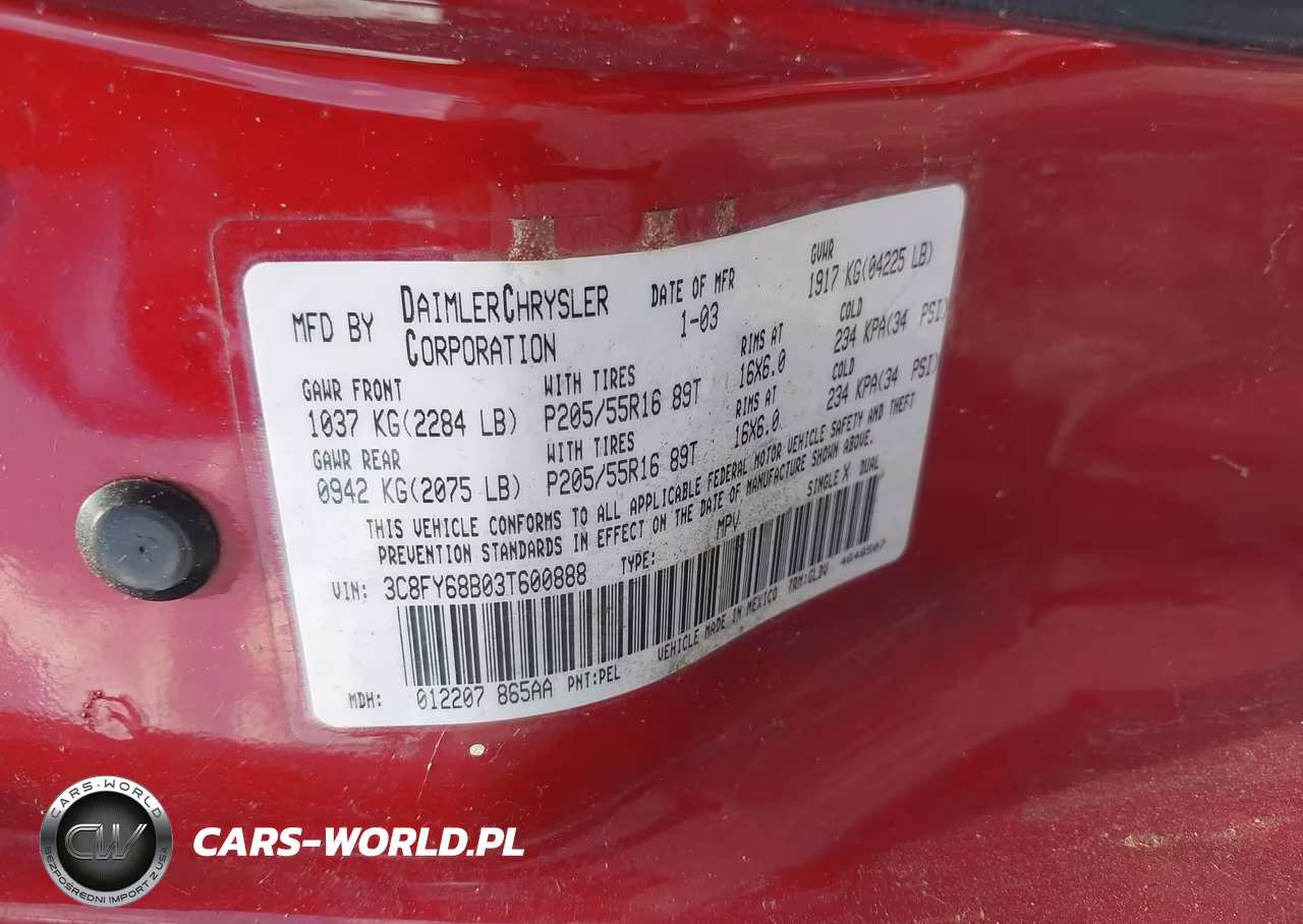 2003 Chrysler Pt Cruiser Limited VIN:3C8FY68B03T600888 - 9