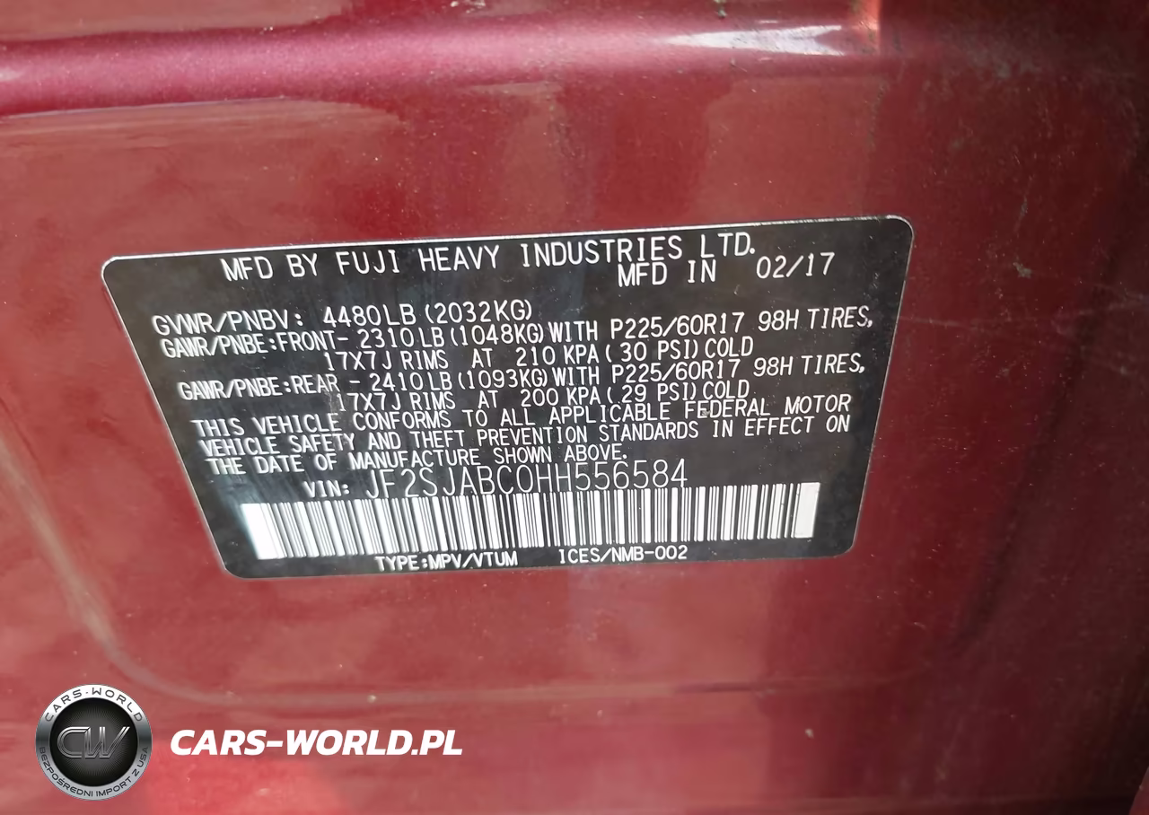 2017 Subaru Forester 2.5I VIN:JF2SJABC0HH556584 - 9