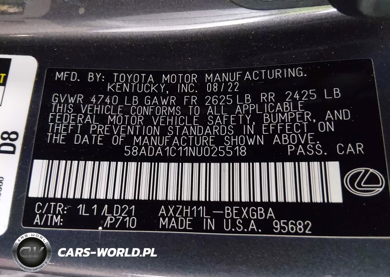 2022 Lexus Es 300H VIN:58ADA1C11NU025518 - 9